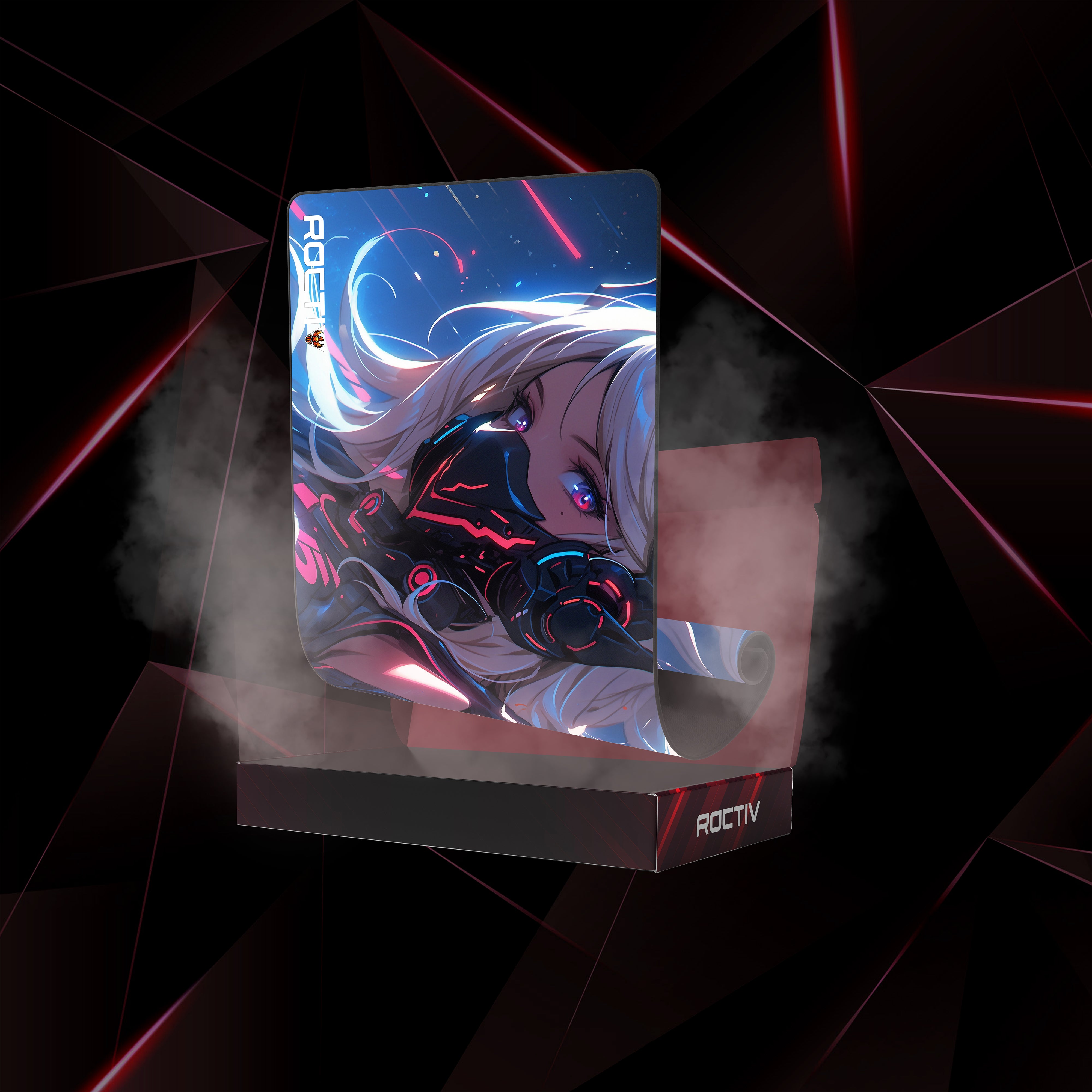 Roctiv Großes Mauspad Anime NeonValkyrie – Gaming mit futuristischem Neon-Design und Anime-Motiv
